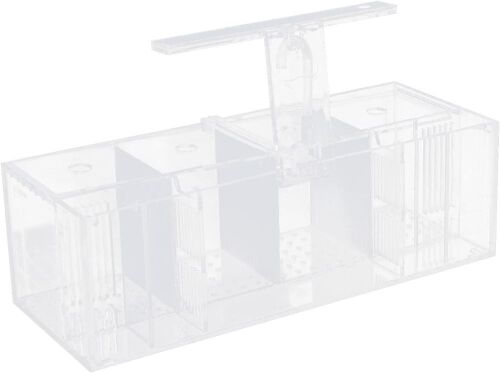 Transparent Acrylic 4 Grids Fish Tank Breeding Isolation Box with LED Light 220V - Lot 491