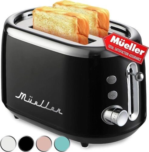 Mueller Retro Toaster 2 Slice with 7 Browning Levels and 3 Functions: Reheat, Defrost & Cancel - Lot 564