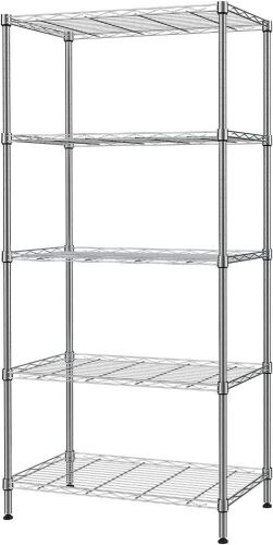 SINGAYE 5 Tier Adjustable Metal Storage Rack, 200 Pounds Loading Capacity per Shelf, 23.6" x 14" x 59.1"  - Lot 566