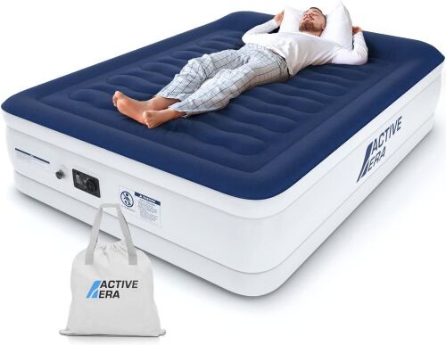 Active Era Luxury Queen Air Mattress with Built in Pump and Raised Pillow, 22"  - Lot 577