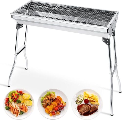 Uten Portable Stainless Steel Folding Charcoal Grill  - Lot 585