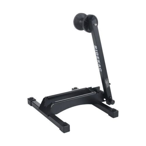KAC Single Bicycle Storage Portable Foldable Steel Floor Stand for Road, Gravel, and Mountain Bikes, Universal Fit for Tires up to 2.4" Wide - Lot 587