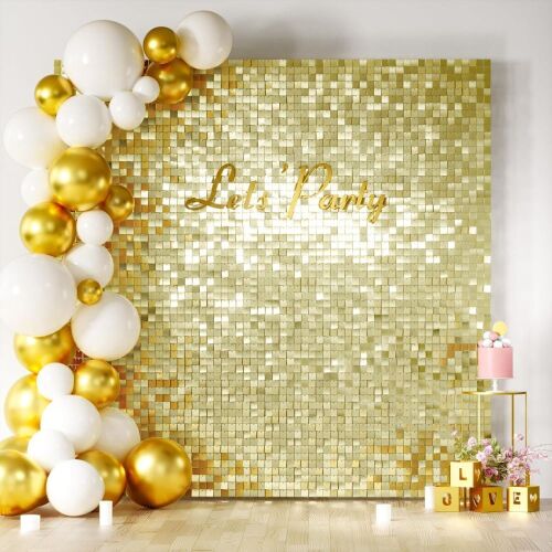 COKAOBE Light Gold Shimmer Wall Backdrop, 30 Pcs - Lot 536