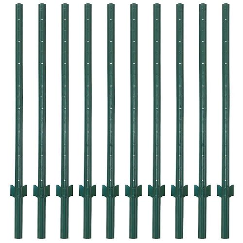 LADECH 5 Feet Sturdy Duty Metal Fence Post, 10 Pack - Lot 544