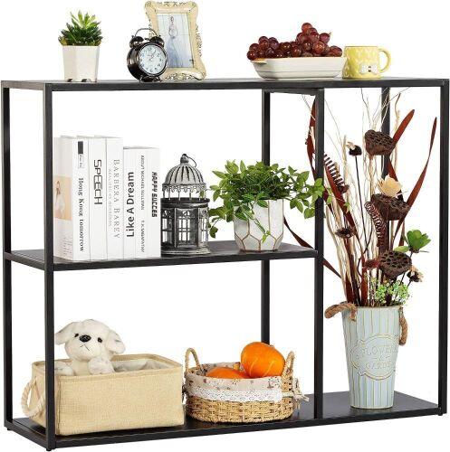 DCLRN Metal Industrial Console Table with Storage Rack  - Lot 531