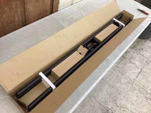 1" Rust Proof Curtain Rods, Matte Black, 2 Pack  - Lot 533
