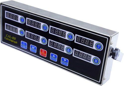 EVEDMOT 8 Channel Digital Stainless Steel Calculagraph Timer with Loud Alarm for Restaurant - Lot 501