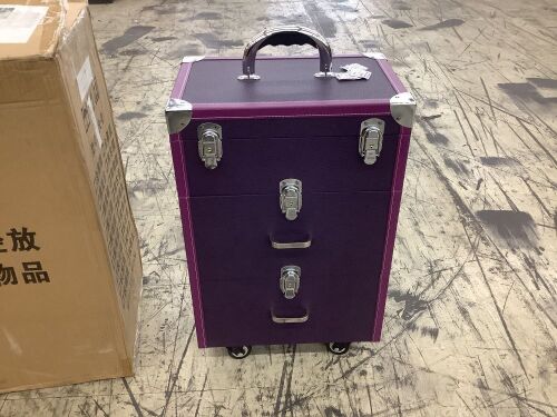 SanBouSi 3 Layer Cosmetic Train Case  - Lot 508