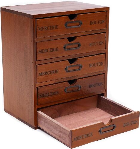 Lot of (2) 5-Drawer Apothecary Cabinet Desk Organizer - Lot 203