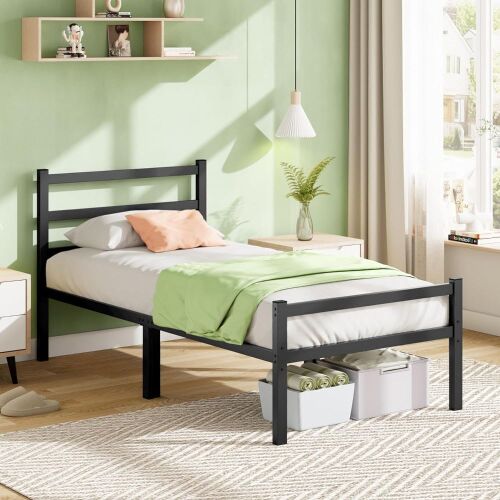 Mr IRONSTONE Twin Bed Frame with Headboard - Lot 529