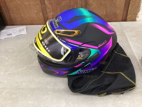 Soman Full Face Motorcycle Helmet with Bluetooth Headset  - Lot 176