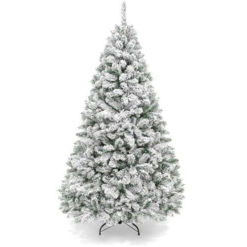 6' Premium Snow Flocked Artificial Pine Christmas Tree w/ Foldable Metal Base  - Lot 138