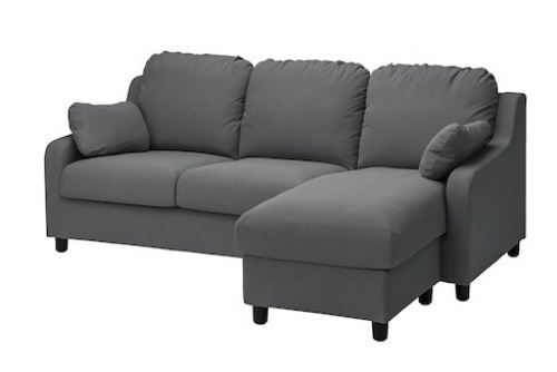 Vinliden Sofa With Chaise, Hakebo Dark Gray. $949.00ASSEMBLY REQUIRED - Lot 6