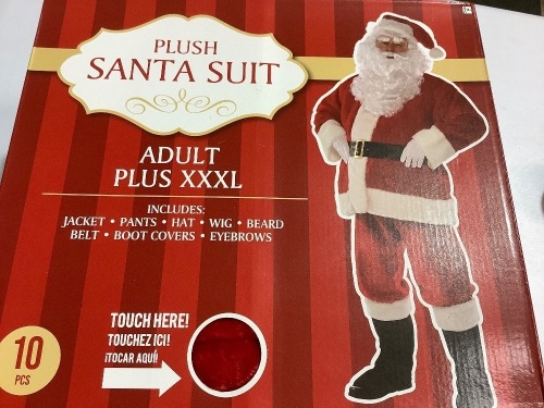 Plush Santa Suit Adult XXXL 10 Pcs - Lot 10