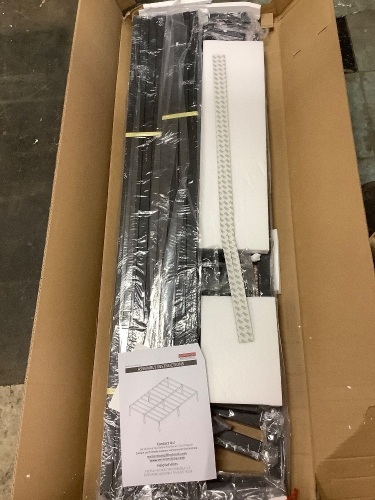 Heavy Duty Full Size Metal Platform Bed Frame with 14 inch High Under Bed Storage Space, No Box Spring Needed, Black - Lot 62