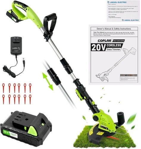 COPLAR Cordless Trimmer & Edger 20V Max, 10 inch Grass Trimmer 2.0Ah Battery and Charger Included - Lot 70