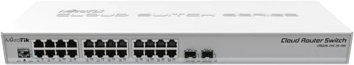 Mikrotik CRS326-24G-2S+RM Cloud Router Switch 326-24G-2S+RM 24 Gigabit port switch with 2 x SFP+ cages in 1U rackmount case, Dual boot (RouterOS or SwitchOS)17.32 x 5.67 x 1.73 inches - Lot 153