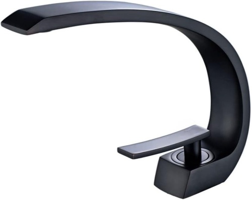 Wovier Oil Rubbed Bronze Bathroom Sink Faucet with Supply Hose,Unique Design Single Handle Single Hole Lavatory Faucet,Basin Mixer Tap Commercial,Black - Lot 118