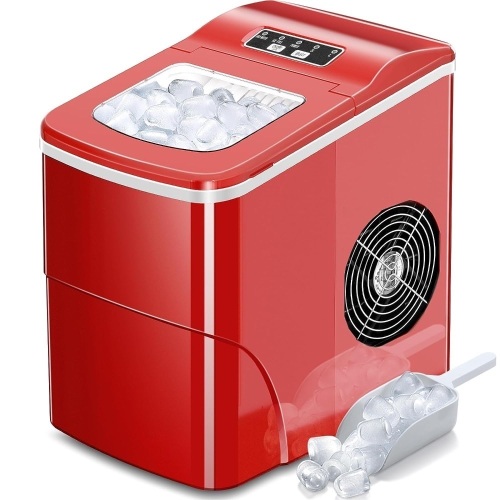 AGLUCKY Counter top Ice Maker Machine,Compact Automatic Ice Maker,9 Cubes Ready in 6-8 Minutes,Portable Ice Cube Maker with Scoop and Basket,Perfect for Home/Kitchen/Office/Bar 12.3"D x 8.7"W x 12.6"H - Lot 84