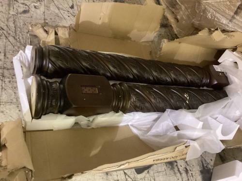 salvage lot of 2 huge bed post - Lot 703a