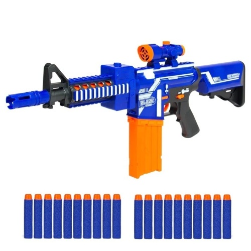 Kids Motorized Foam Dart Blaster w/ High-Capacity Drum, 20 Soft Darts  28"(L) x 2.25"(W) x 12"(H) - Lot 354