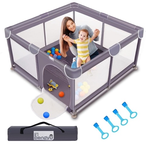 Baby Playpen for Babies and Toddlers And Kids, 50 x 50 inch for Indoor & Outdoor, Large Portable Play Yard with Carrying Bag, Anti-Slip Base, Li'l Pengyu - Lot 431