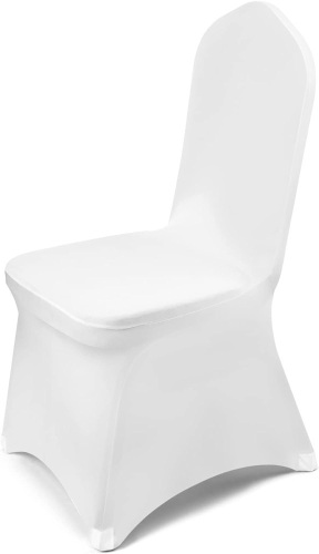 White Chair Covers 50 Pcs Spandex Chair Cover Polyester Elastic Cover Chair Covers for Party Folding Chair Wedding Party Chair Cover Dining Banquet Chair Covers 17.7"D x 17.7"W x 38.6"H - Lot 305