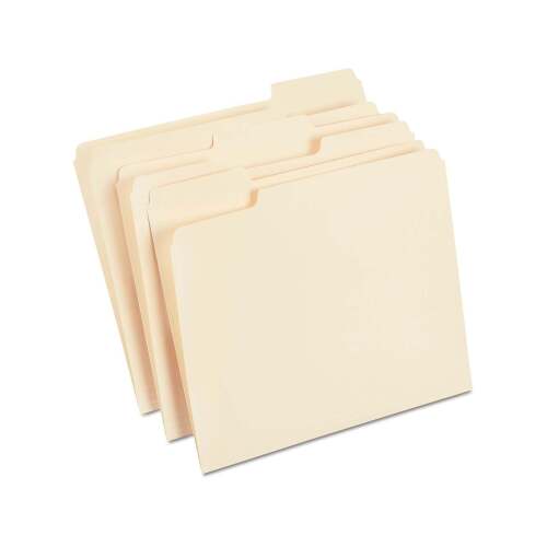 Quill Brand® File Folders, 1/3-Cut Assorted, Letter Size, Manila, 100/Box (740137) - Lot 4251