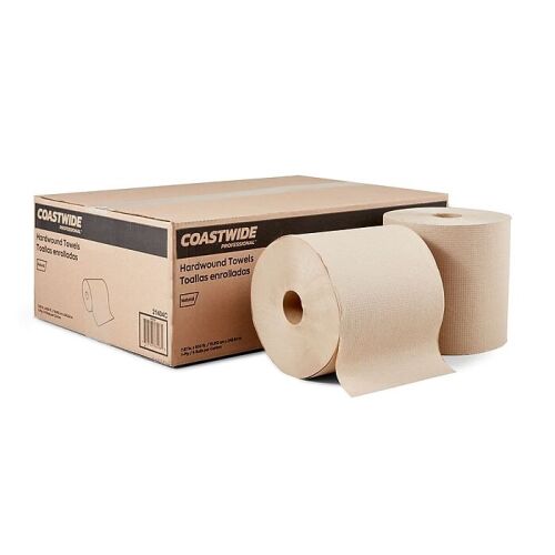 Coastwide Professional™ Recycled Hardwound Paper Towels, 1-ply, 800 ft./Roll, 6 Rolls/Carton (CW20181) - Lot 4290