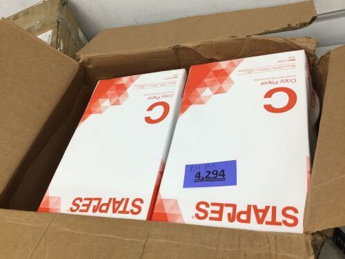 Box of Staples Copy Paper 8.5" x 14" Repackaged - Lot 4294