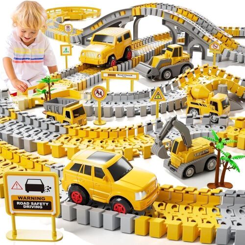 iHaHa Toddler Boy Toys for 3 4 5 6 Year Old, Total 236 PCS Construction Toys Race Tracks for Boys Kids Toys, Birthday Toys for 3 4 5 6 Year Old Boys Girls Kids - Lot 4476