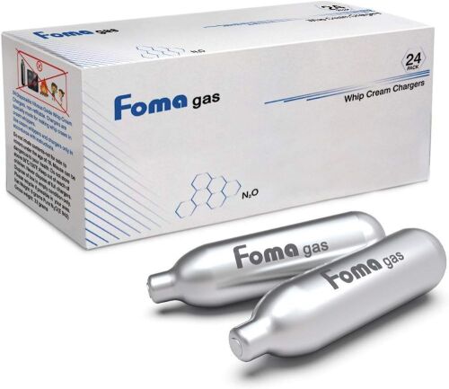 Foma Gas Whipped Cream Chargers N2O Nitrous Oxide 8-Gram Cartridge for Whipper Whipped Cream Dispenser 50 Pack - Lot 4483