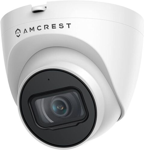 Amcrest 5MP Turret POE Camera, UltraHD Outdoor IP Camera POE with Mic/Audio, 5-Megapixel Security Surveillance Cameras, 98ft NightVision, 103° FOV, MicroSD (256GB), (IP5M-T1179EW-28MM) - Lot 4488
