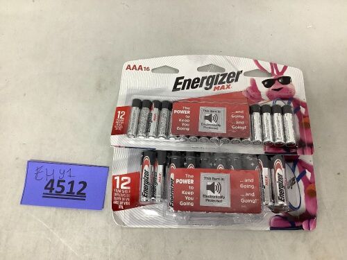 Energizer Max Double A and Triple A Two Pack - Lot 4512