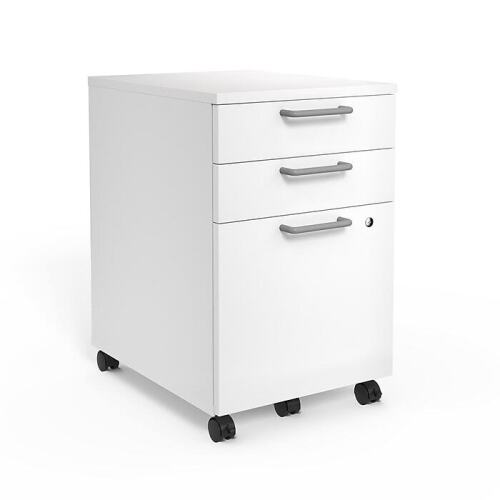 Union & Scale™ Essentials 3-Drawer Vertical File Cabinet, Mobile/Pedestal, Letter/Legal, White, 21" (UN56980) - Lot 4655