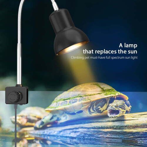 Dadypet 25W Heat Lamp with Holder UVA UVB Basking Lamp with 360° Rotatable Clip & Power Adapter for Reptiles, Lizard, Turtle Snak Aquarium - Lot 4613