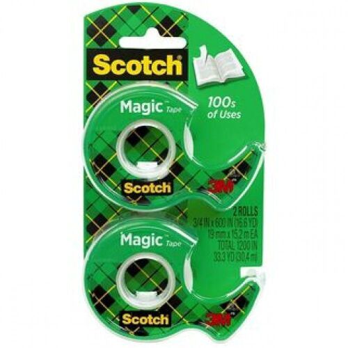 SCOTCH MAGIC TAPE WITH DISPENSER 19MMX15.24M 2'S 11 PACK - Lot 4617
