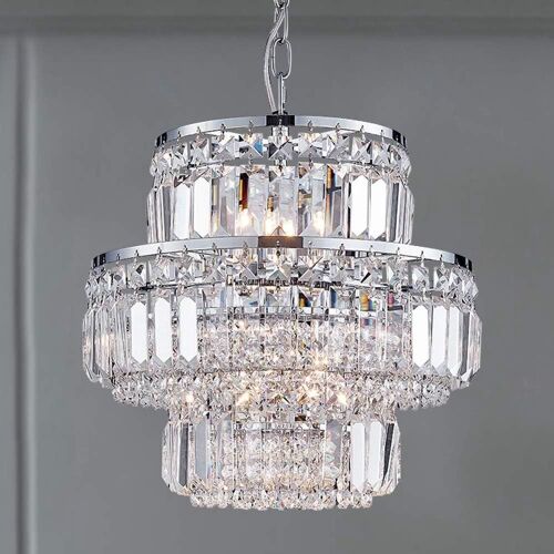 Bestier Modern Pendant Crystal Raindrop LED Chandelier Light Fixture - Lot 310