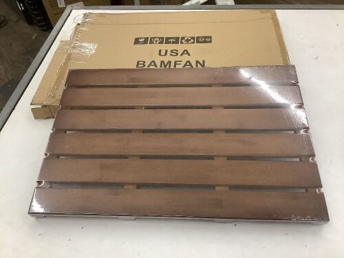 Bamboo Wooden Bath Floor Mat, Walnut - Lot 319