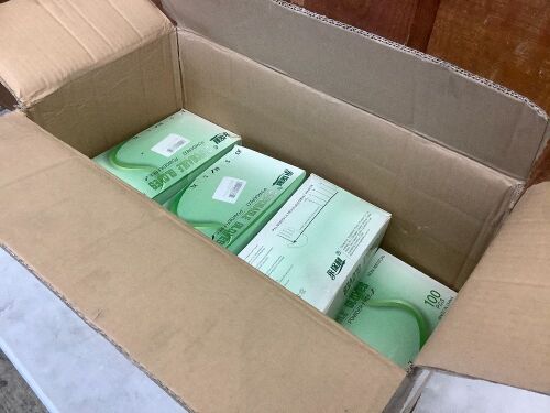 Lot of (11) Vinyl Powder Free Disposable Gloves, 100pcs  - Lot 344