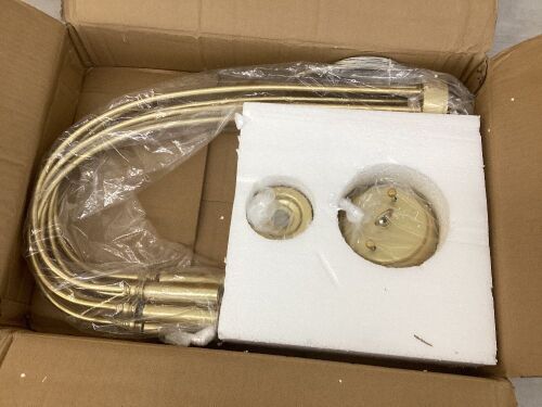 Modern Gold Chandelier Light Fixture  - Lot 542