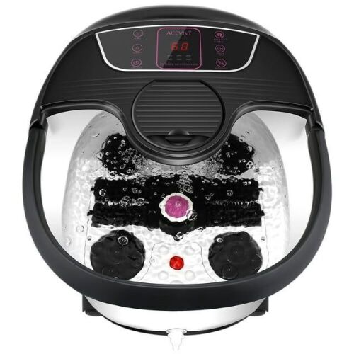 ACEVI Multi Mode Heated Massaging Foot Spa with Maize Roller, Black - Lot 546