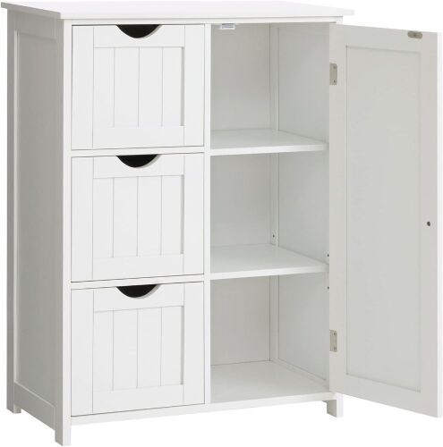 IWELL Bathroom Storage Cabinet with 3 Large Drawers and 1 Adjustable Shelf - Lot 588