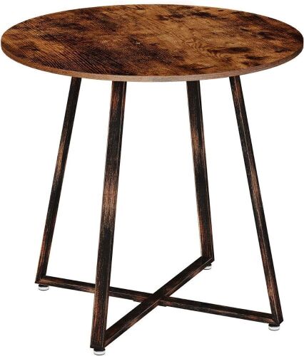 Rolanstar Rustic Round Table with Metal Legs - Lot 598