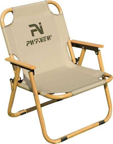 PWFNEW Foldable Camping Chair, Khaki - Lot 671