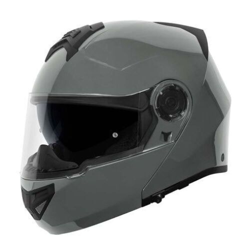 VCAN VX28 Motorcycle Helmet, Grey/Gloss, Med - Lot 720
