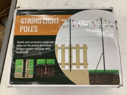String Light Poles, Set of 2  - Lot 722