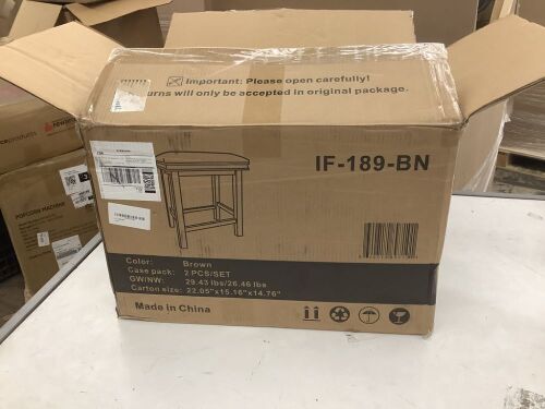 Set of 2 Brown Stools  - Lot 725