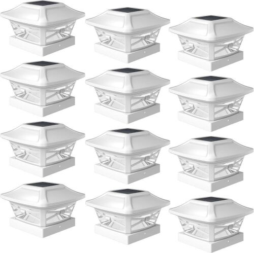 Davinci Lighting Renaissance Solar Outdoor Post Cap Lights, Pearl White, 12pk - Lot 649