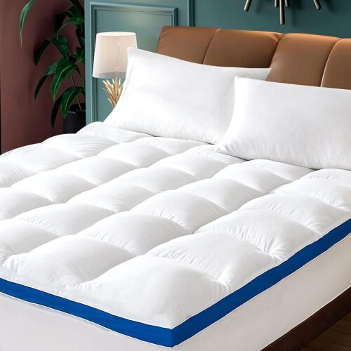 CYMULA Queen Size Cooling Mattress Pad Cover, Extra Thick 5D Snow Down Alternative with 8-21 Inch Deep Pocket, 60"x80"  - Lot 365